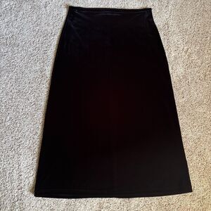 Vintage Skirt Womens LP Black Velvet A-Line Long Maxi Holiday Christmas